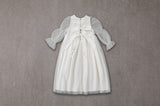 Maxi white tulle flower girl dress with smocking