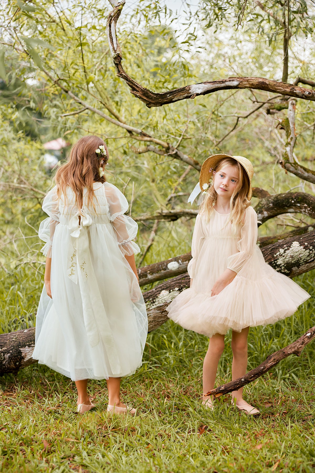 Alice Dress | Pink tulle flower girl dress with ruffles – NELLYSTELLA