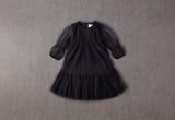 Black tulle flower girl dress ruffles