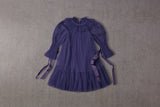 Purple tulle birthday dress with ribbons