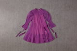 Purple tulle Christmas dress with ribbons