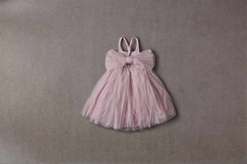 Pink tulle flower girl tutu dress with bow