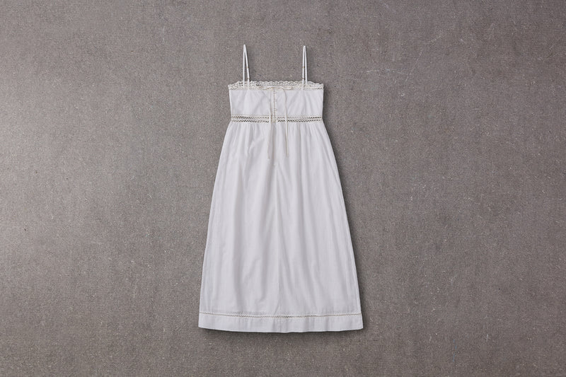White cotton summer dress with lace
