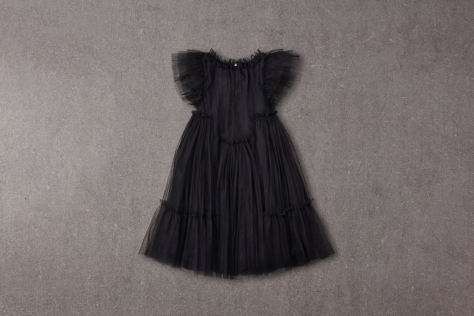 Antoinette Dress | Black tulle flower girl dress with ruffle