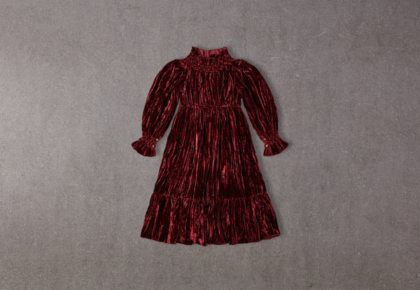 Abigail Dress | Burgundy Velvet