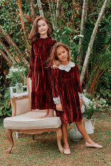 Abigail Dress | Burgundy Velvet