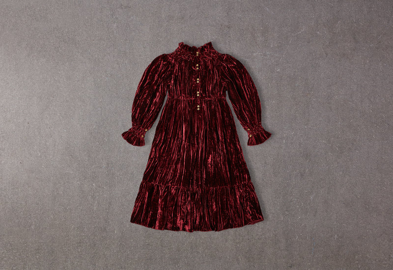 Abigail Dress | Burgundy Velvet