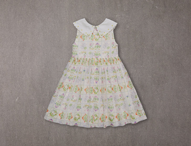 Bebe Dress | Cream floral cotton birthday Dress with embroidery 2 Bebe Dress | Cream floral cotton birthday Dress with embroidery 2