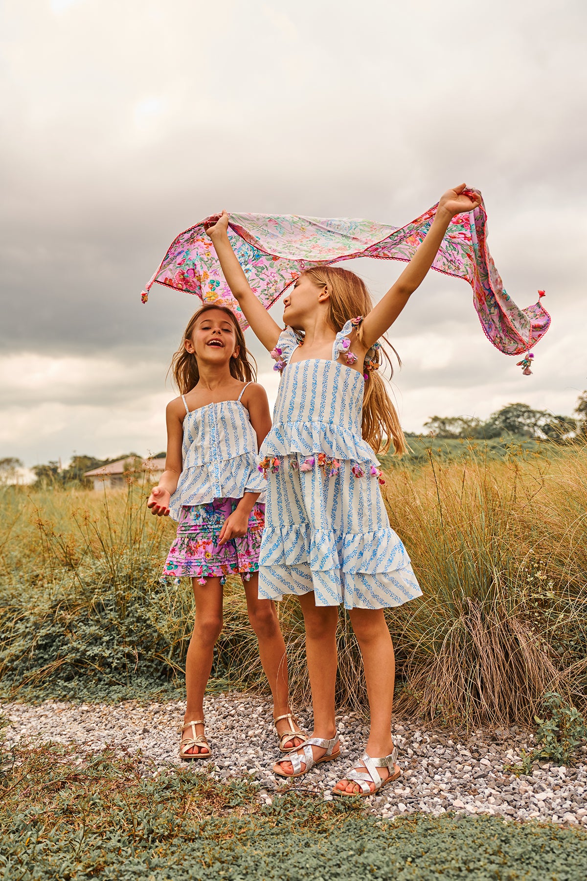 Brooke Blouse | White floral cotton summer top with straps and