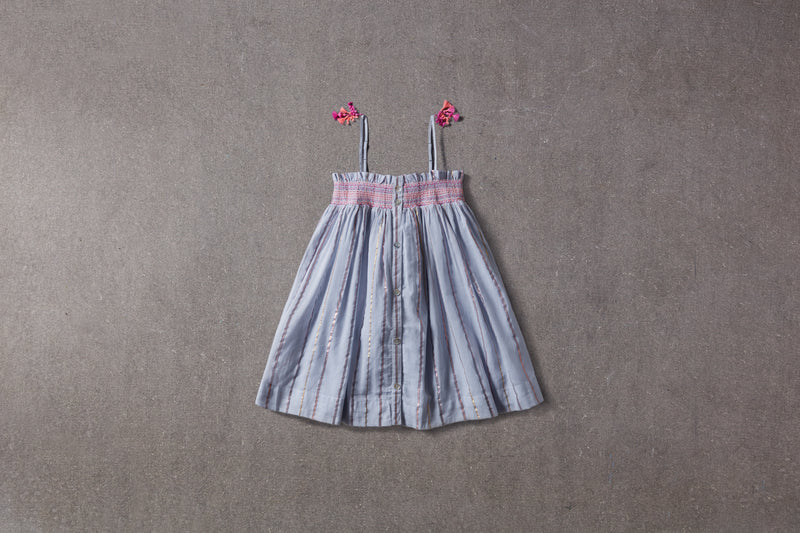 Camila Dress | Blue Lurex Stripes