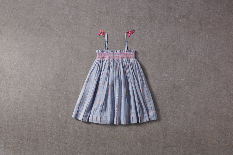 Camila Dress | Blue Lurex Stripes