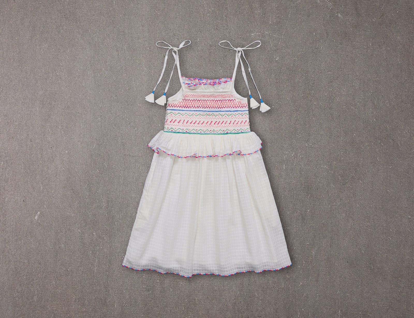 Cherie Dress | Knee Length White Cotton Summer Dress with Embroidery 4