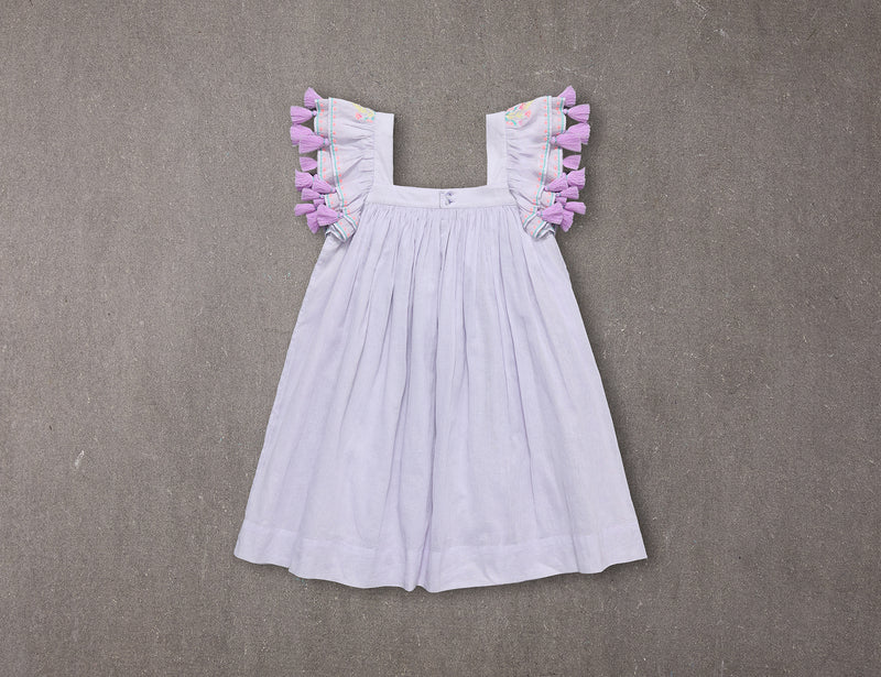 Chloe Dress | Above Knee Purple Cotton Summer Dress with Embroidery and Tassels 6 Chloe Dress | Above Knee Purple Cotton Summer Dress with Embroidery and Tassels 6