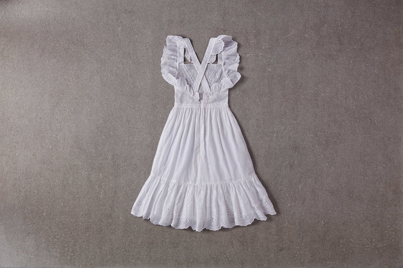 Elina Dress | White cotton birthday Dress with lace accents 2 Elina Dress | White cotton birthday Dress with lace accents 2