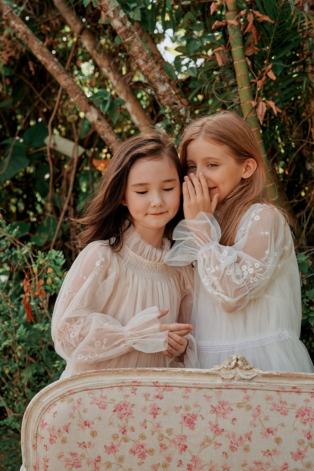 Esther Dress | Flower girl Dress with embroidered puffed sleeves in pink tulle 14 Esther Dress | Flower girl Dress with embroidered puffed sleeves in pink tulle 14