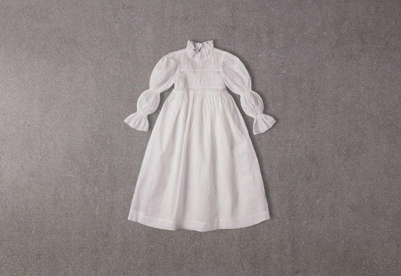 Genevieve Dress | White Cotton Flower Girl Dress with Puff Sleeves 4 Genevieve Dress | White Cotton Flower Girl Dress with Puff Sleeves 4