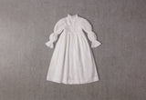 White cotton flower girl dress with puff sleeves