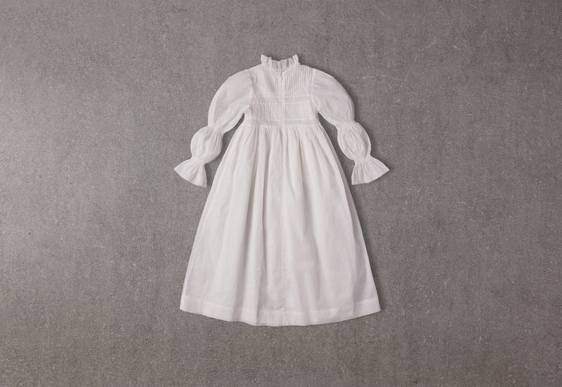 Genevieve Dress | White Cotton Flower Girl Dress with Puff Sleeves 3 Genevieve Dress | White Cotton Flower Girl Dress with Puff Sleeves 3