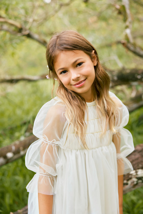 milly isabella embroidered dress Girls Lila Dress In Denim Tides main image 0