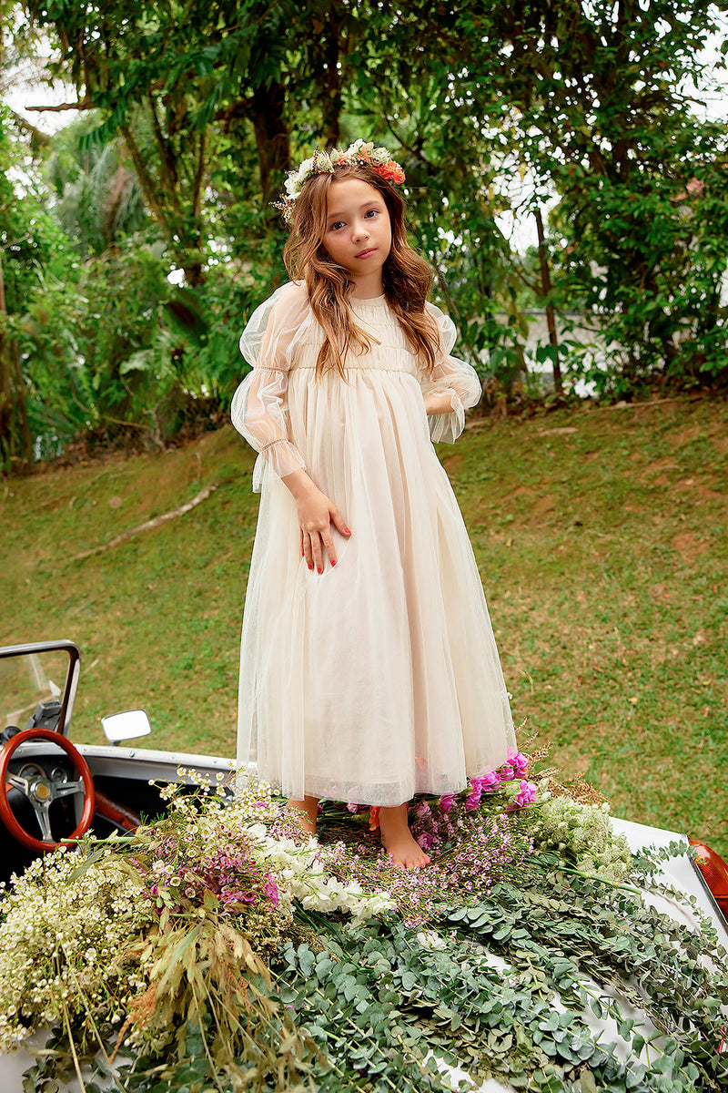 Isabella Dress | Maxi Pink Tulle Flower Girl Dress with Smocking 4 Isabella Dress | Maxi Pink Tulle Flower Girl Dress with Smocking 4