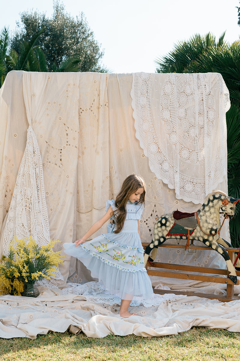 Julianna Dress |Blue Victorian tulle flower girl Dress with embroidery 8 Julianna Dress |Blue Victorian tulle flower girl Dress with embroidery 8