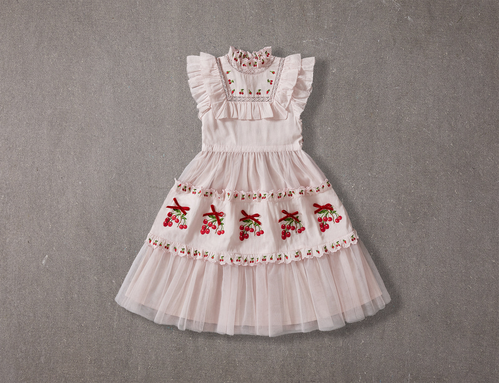 Julianna Dress | Pink Victorian tulle flower girl dress with