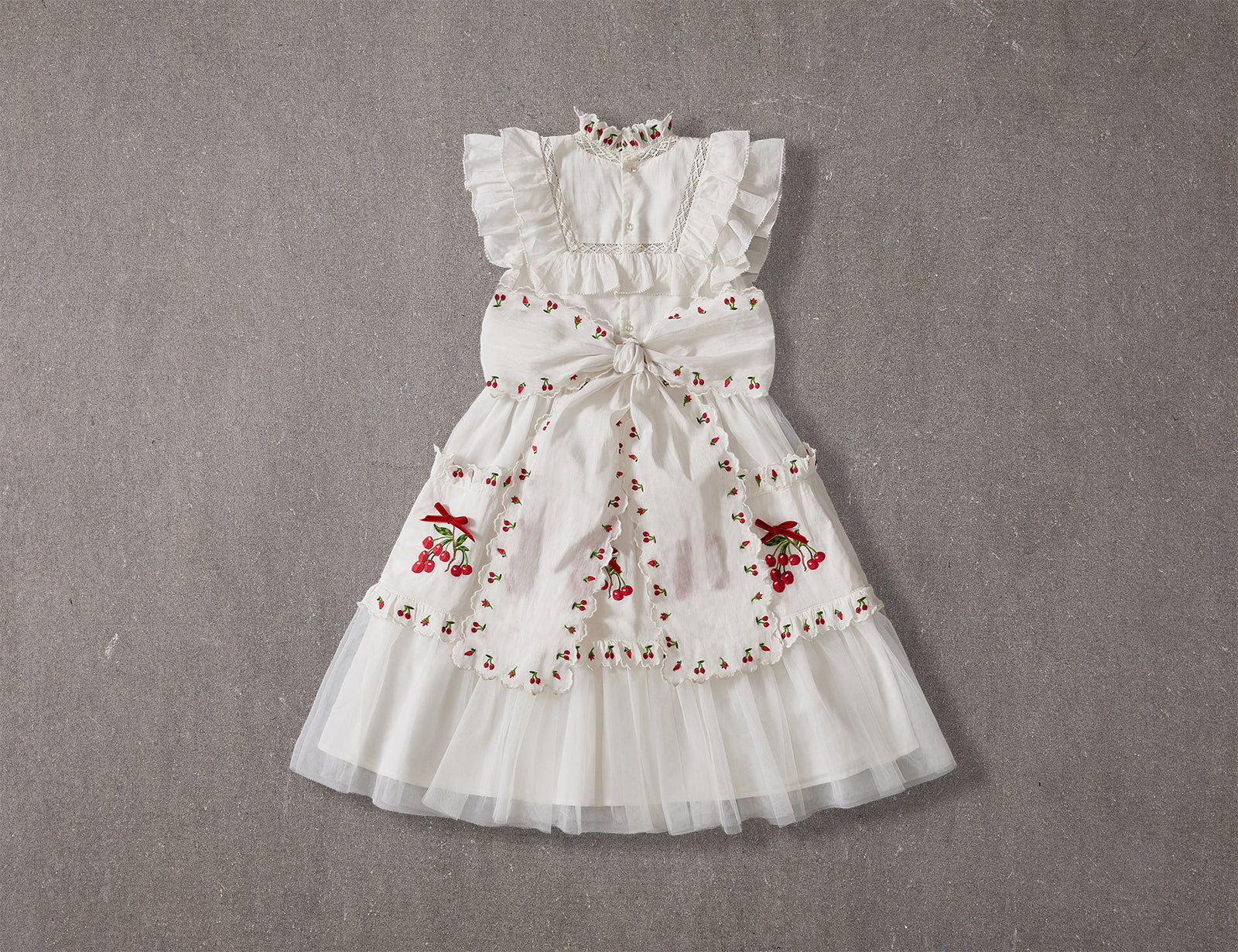 Julianna Dress | White Victorian tulle flower girl dress with