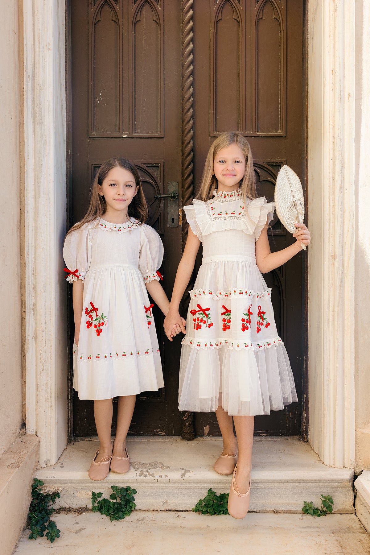 Julianna Dress | White Victorian tulle flower girl dress with