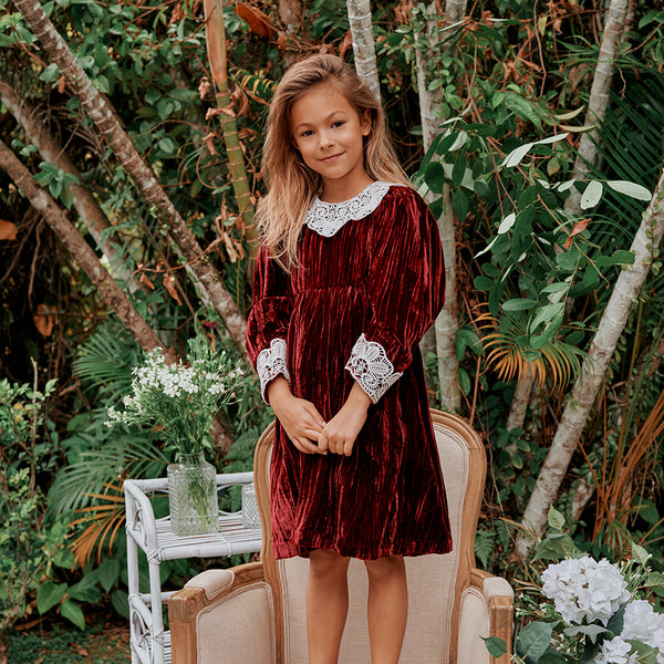 red velvet newborn dress Buy JoJo Maman Bb Smocked Party from Next USA This magical velvet confection embellished with lace will give your little girl the merriest time with her most treasured friends and family Collar Red Velvet Infant Christmas