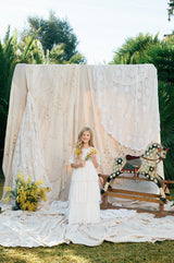 Layla Dress | Bright White Polka Dot