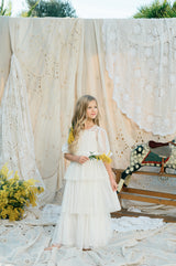 Layla Dress | Bright White Polka Dot
