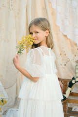 Layla Dress | Bright White Polka Dot