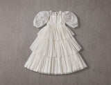 Layla Dress | Bright White Polka Dot