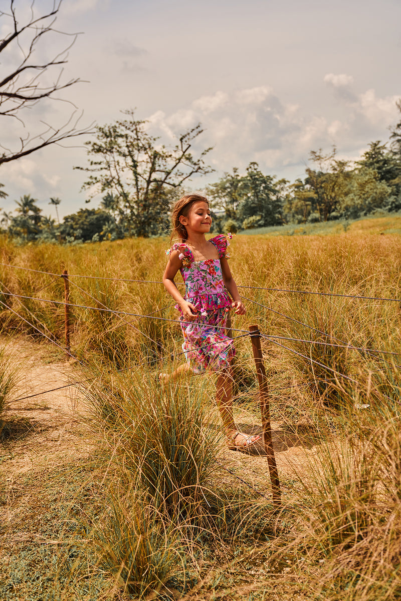 Leighton Dress | Hyacinth Magenta Combo