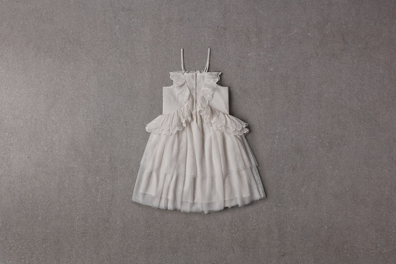White tulle flower girl tutu dress with ruffles