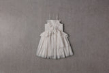 White tulle flower girl tutu dress with ruffles
