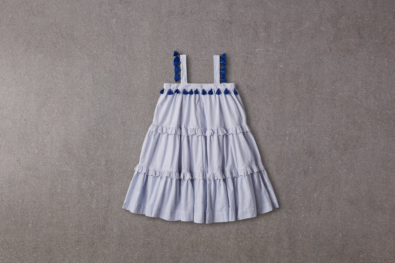 Paige Dress | Small Blue Checks