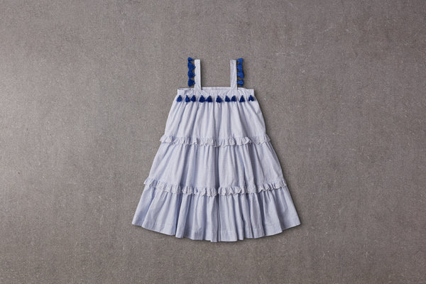 Paige Dress | Small Blue Checks