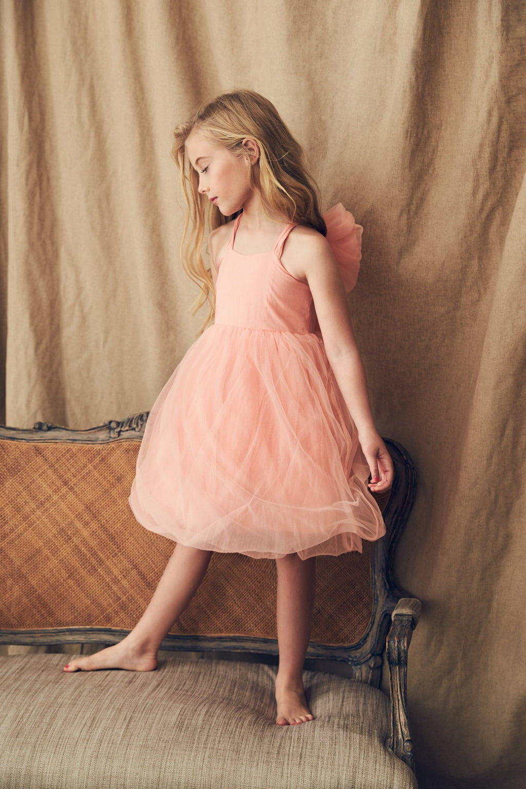 peach birthday dress Tutu Dress for Girl