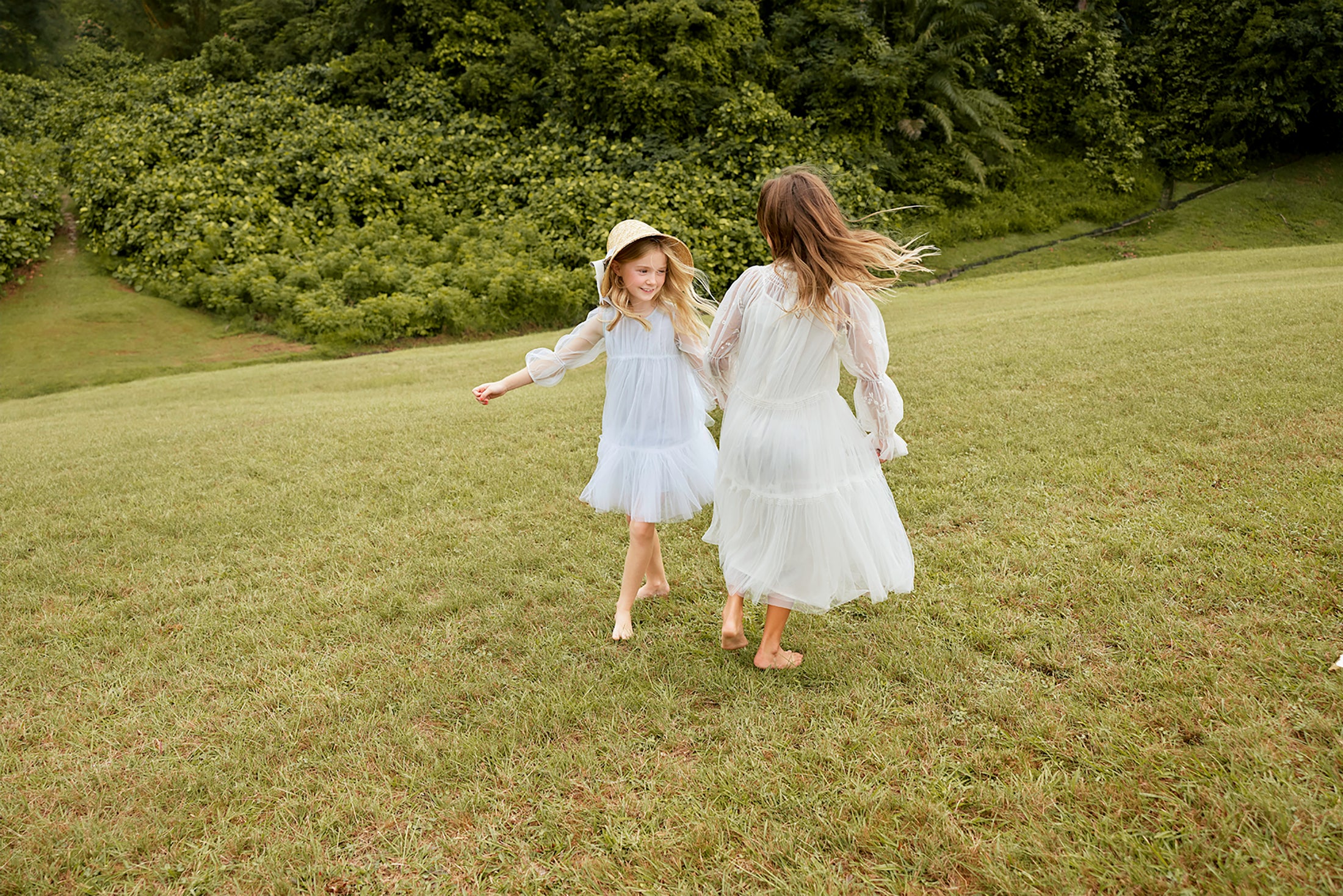 Alice Dress | Blue tulle flower girl dress with ruffles