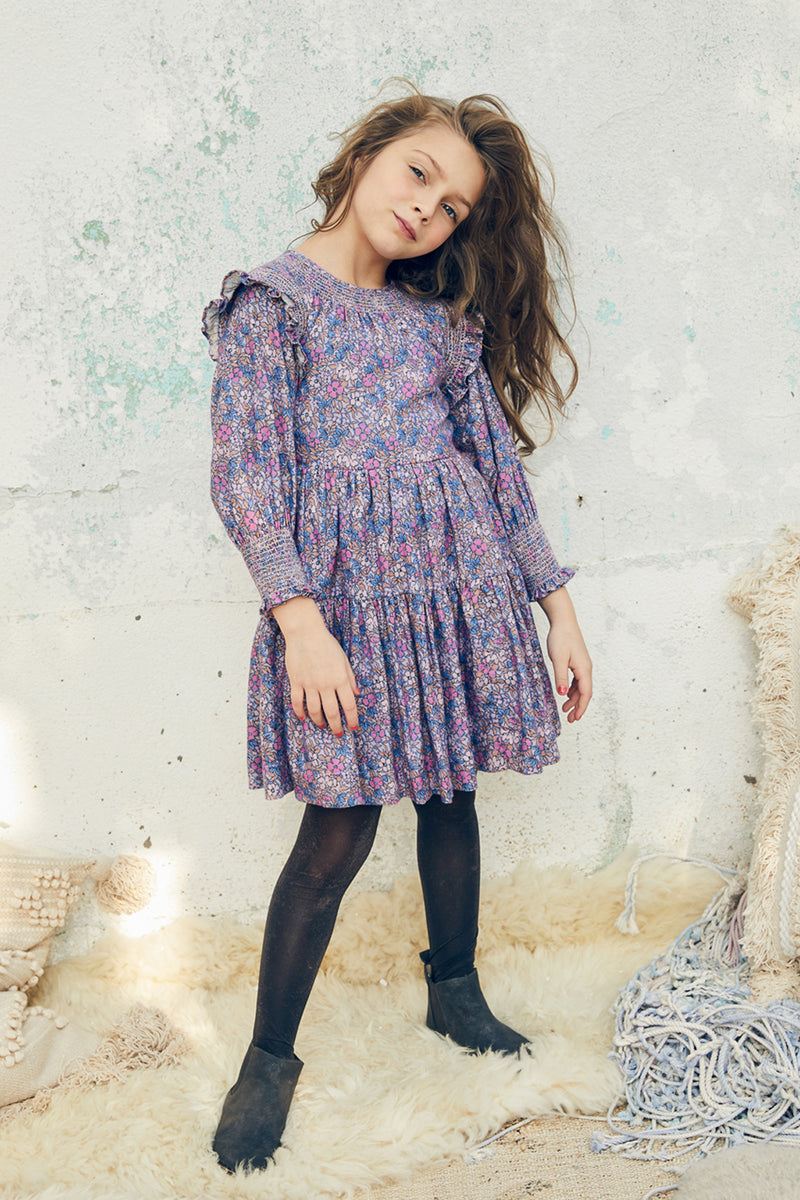 Celia Dress | Vintage Floral Purple Haze