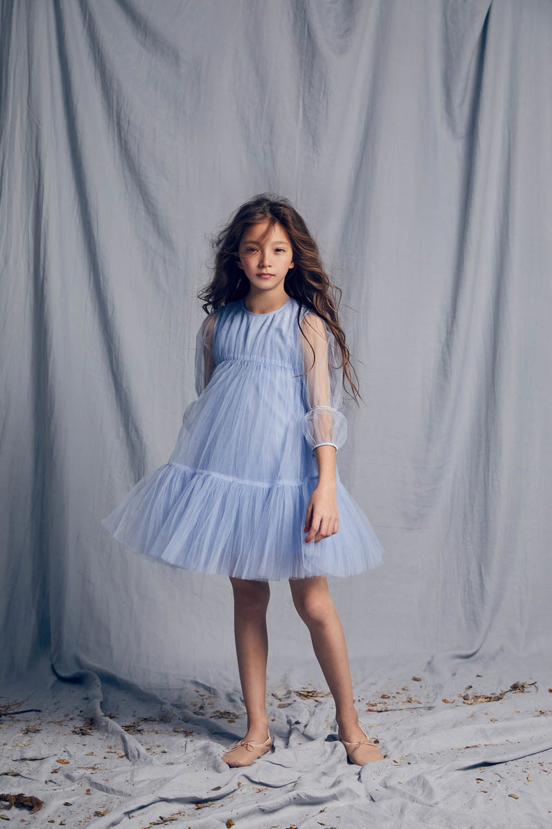 Alice Dress | Blue tulle birthday girl Dress with ruffles 8 Alice Dress | Blue tulle birthday girl Dress with ruffles 8