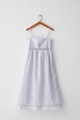 Blue cotton summer dress with lace
