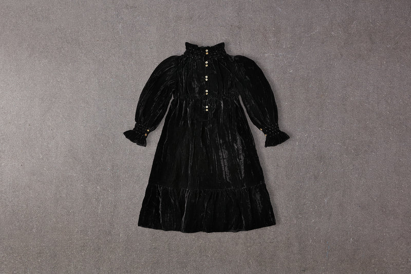 Abigail Dress | Black Velvet Christmas Dress with Honeycomb Smocking 4 Abigail Dress | Black Velvet Christmas Dress with Honeycomb Smocking 4