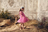 Pink tulle Christmas dress with ruffles