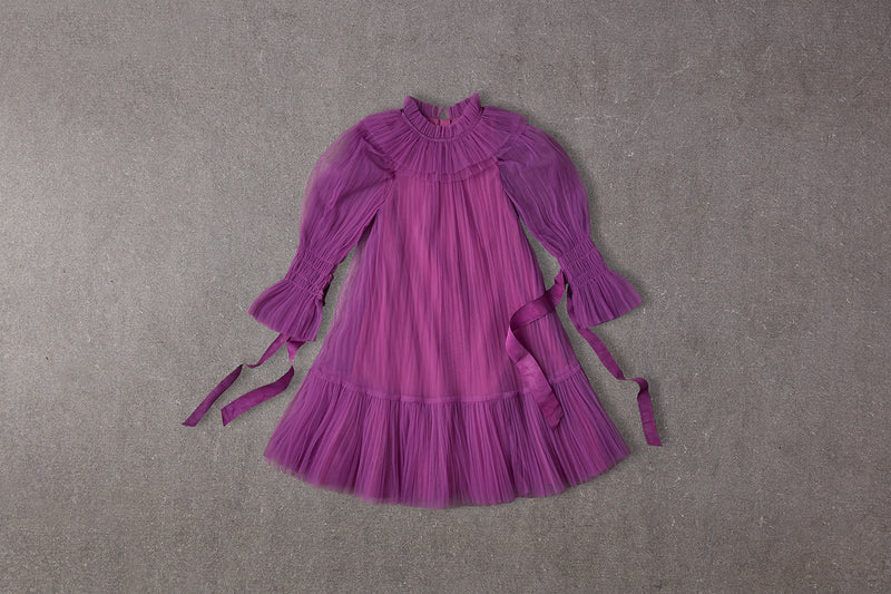 Aria Dress | Purple tulle Christmas dress with ribbons NELLYSTELLA Aria Dress | Purple tulle Christmas dress with ribbons NELLYSTELLA
