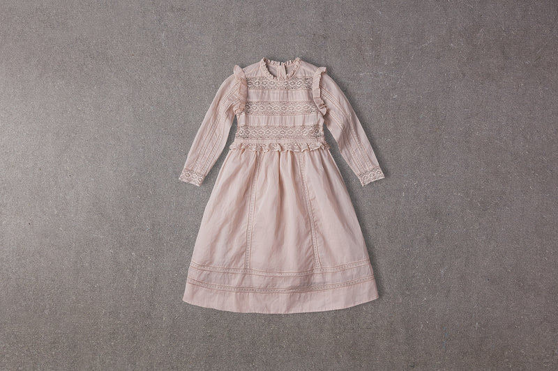 Callie Dress | Pink Victorian cotton Christmas dress with lace NELLYSTELLA Callie Dress | Pink Victorian cotton Christmas dress with lace NELLYSTELLA