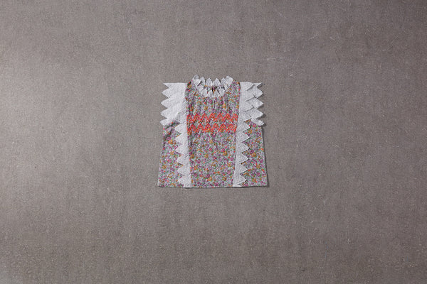 Floral cotton eyelet top