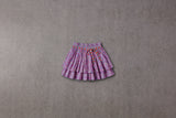 Tiered floral purple cotton skirt
