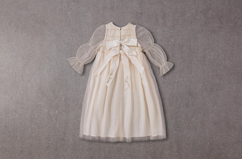 Isabella Dress | Maxi pink tulle flower girl Dress with smocking 3 Isabella Dress | Maxi pink tulle flower girl Dress with smocking 3